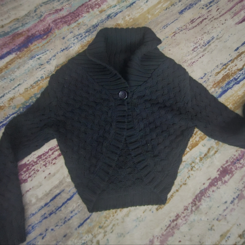 Express Black Cable Knit Cardigan